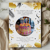 Goldene Geburtstagsparty für Mädchen Einladung