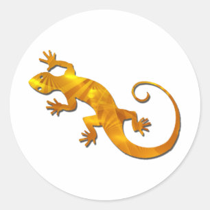 Goldene Gecko-Aufkleber Runder Aufkleber