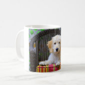 Goldene Gekritzel-Welpen-Tasse Kaffeetasse (Vorderseite Links)