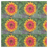Goldene gelb-orangee Zinnia-Blume Stoff (Muster)