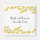Goldene Gelbblüten Save the Date Magnet (Vorne)