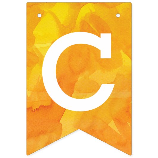 Goldene gelbe Aquarell-Glückwünsche Wimpelkette (Erste Fahne)