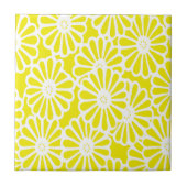 Goldene gelbe asiatische Stimmungen mit Blumen Fliese (Vorderseite)