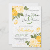 Goldene gelbe Blumen Einladung (Vorderseite)