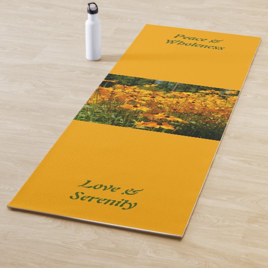 Goldene gelbe Blumen, Ihr eigenes Bild & Text Yogamatte (Beispiel)
