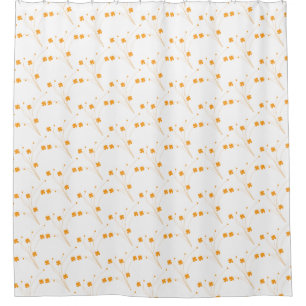 Goldene gelbe Blumen, kleine Blumendrucke Duschvorhang