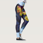 Goldene gelbe Blumen, Name, florale Yoga-Mode Leggings (Rechts)