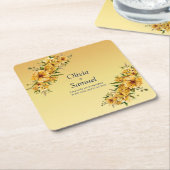 Goldene gelbe Blumen Rechteckiger Pappuntersetzer (angewinkelt)