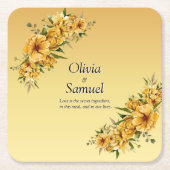 Goldene gelbe Blumen Rechteckiger Pappuntersetzer (Vorderseite)