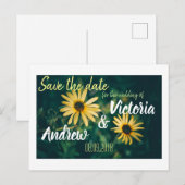 Goldene gelbe Blumen Save the Date Postkarte (Vorne/Hinten)