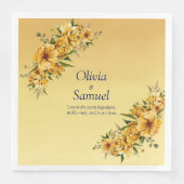 Goldene gelbe Blumen Serviette (Vorderseite)