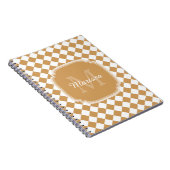 Goldene gelbe geprüfte Monogramm mit Name Notizblock (Rechte Seite)