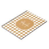 Goldene gelbe geprüfte Monogramm mit Name Notizblock (Linke Seite)