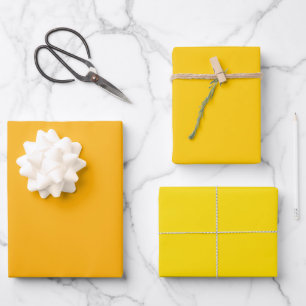 Goldene gelbe Herbstuntergang Solid Color Geschenkpapier Set
