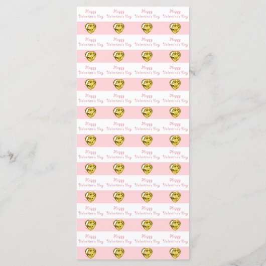 Goldene Gelbe Herzjuwelen Valentinstag Menü Menükarte (Rückseite)