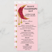 Goldene Gelbe Herzjuwelen Valentinstag Menü Menükarte (Vorne/Hinten)