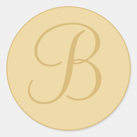 Goldene gelbe Mit Monogramm Umschlag Aufkleber (Vorderseite)