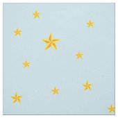 Goldene gelbe Sterne auf hellblau Stoff (Muster)
