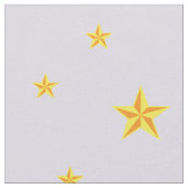 Goldene gelbe Sterne auf heller Lilac-Farbe Stoff (Nahaufnahme)