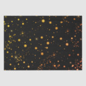 Goldene gelbe Sterne Schwarze Nacht Seidenpapier (Vorderseite)