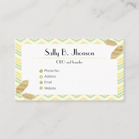 Goldene Gelegenheit Minimalistisches Elegant Visitenkarte (Vorderseite)