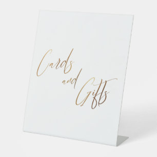 Goldene Gelegenheits-Handschrift Karten & Geschenk Sockelschild