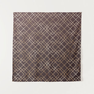 Goldene Geometrie, Art Deco Marsala. Wandteppich