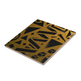 Goldene Geometrie: Ein moderner Glanz Fliese