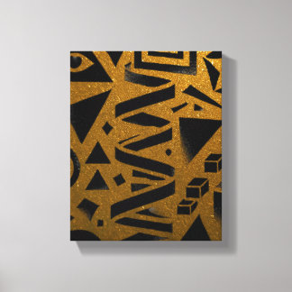 Goldene Geometrie: Ein moderner Glanz Leinwanddruck