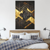 Goldene Geometrie Leinwanddruck (Insitu (Schlafzimmer))