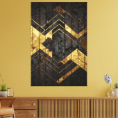 Goldene Geometrie Leinwanddruck (Insitu (Wohnzimmer))