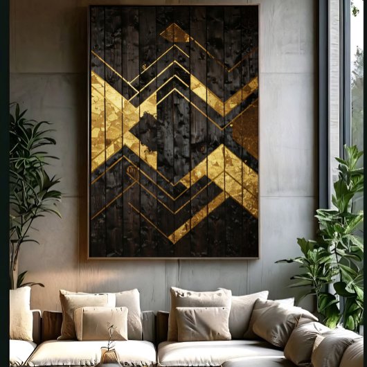 Goldene Geometrie Leinwanddruck