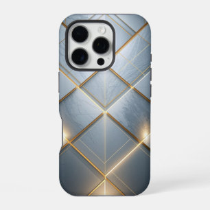 Goldene Geometrie Marmor Luxus Muster iPhone 16 Pro Hülle