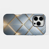 Goldene Geometrie Marmor Luxus Muster iPhone Hülle (Rückseite (Horizontal))