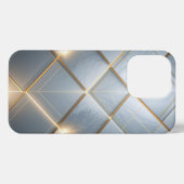 Goldene Geometrie Marmor Luxus Muster iPhone Hülle (Rückseite (Horizontal))
