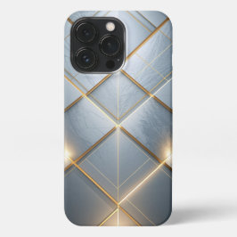 Goldene Geometrie Marmor Luxus Muster iPhone 13 Pro Hülle