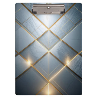 Goldene Geometrie Marmor Luxus Muster Klemmbrett