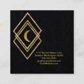 Goldene Geometrie mit Mond Quadratische Visitenkarte (Rückseite)
