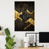 Goldene Geometrie Poster (Heimbüro)