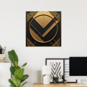 Goldene Geometrie Poster (Heimbüro)