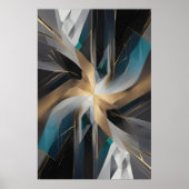 Goldene Geometrische Aurora Poster (Vorne)