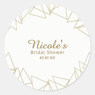 Goldene geometrische Dreiecke Moderne Glamour Chic Runder Aufkleber