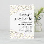 Goldene geometrische Einladungen für moderne Braut (Stehend Vorderseite)