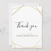 Goldene geometrische Foto Hochzeit danke Karte (Vorderseite)