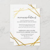 Goldene geometrische Grenzen Moderne Hotel Info Begleitkarte (Vorne/Hinten)