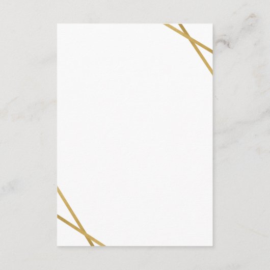 Goldene geometrische Grenzen Moderne Hotel Info Begleitkarte (Rückseite)