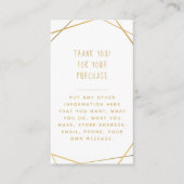 Goldene geometrische Kundenaufträge Vielen Dank Begleitkarte (Vorderseite)