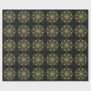 Goldene geometrische Mandala-Kunst - Druck – dunkl Geschenkpapier