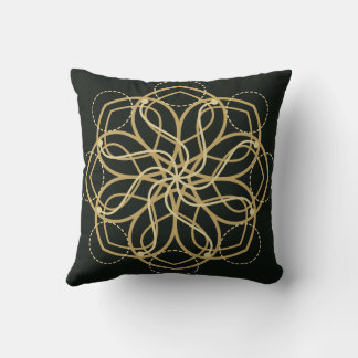 Goldene geometrische Mandala-Kunst - Druck – dunkl Kissen