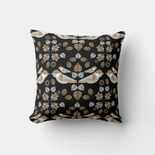 Goldene geometrische moderne abstrakte Vogelkunst Kissen